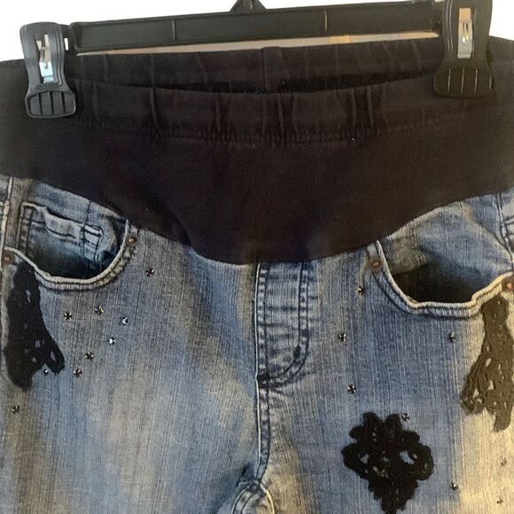 Pre Owned Womens American Star Maternity Jeans Sz Small Casual Comfort Hippie - Picture 4 of 14